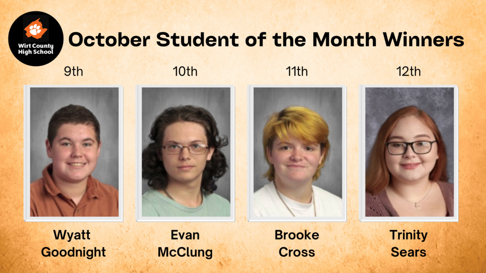 October Student of the Month Winners