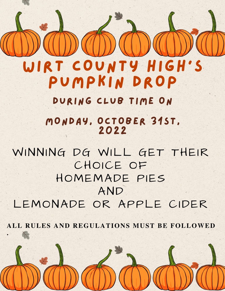 2022 WCHS Pumpkin Drop Flyer - Oct 31st